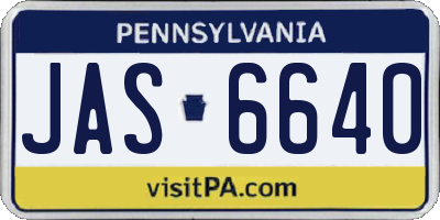 PA license plate JAS6640
