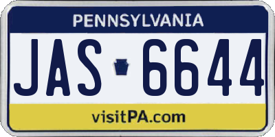 PA license plate JAS6644