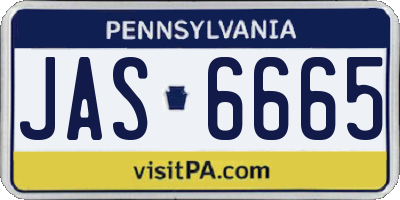 PA license plate JAS6665
