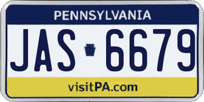 PA license plate JAS6679