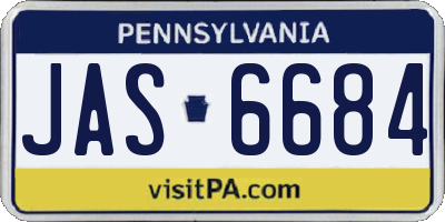 PA license plate JAS6684