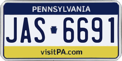 PA license plate JAS6691