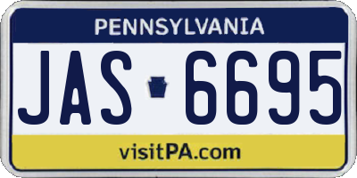 PA license plate JAS6695