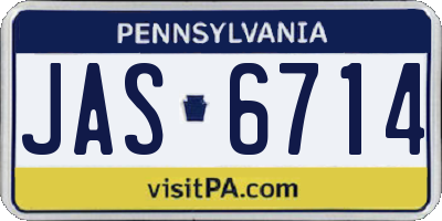PA license plate JAS6714