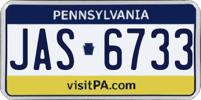 PA license plate JAS6733