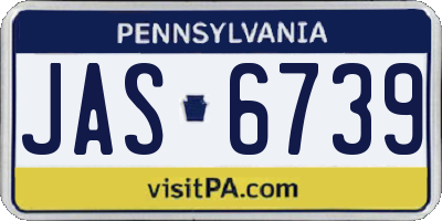 PA license plate JAS6739