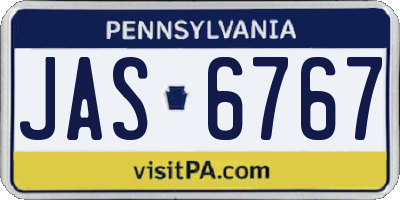 PA license plate JAS6767