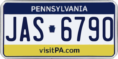 PA license plate JAS6790