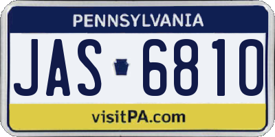 PA license plate JAS6810