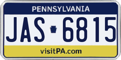 PA license plate JAS6815