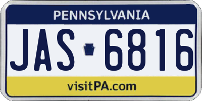 PA license plate JAS6816