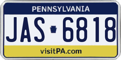 PA license plate JAS6818