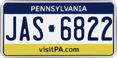 PA license plate JAS6822