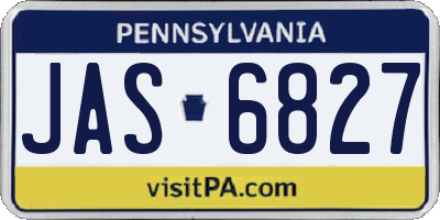 PA license plate JAS6827