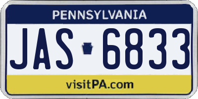 PA license plate JAS6833
