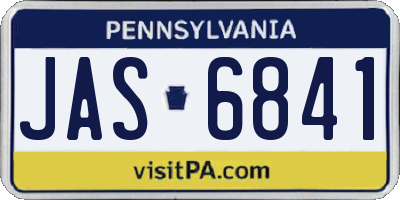 PA license plate JAS6841