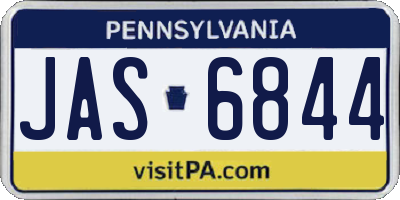 PA license plate JAS6844