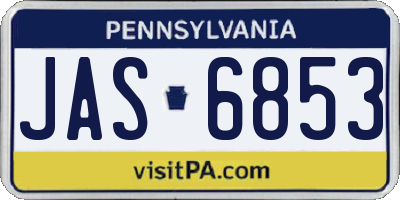 PA license plate JAS6853