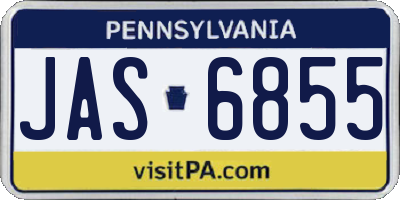PA license plate JAS6855
