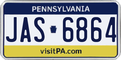 PA license plate JAS6864