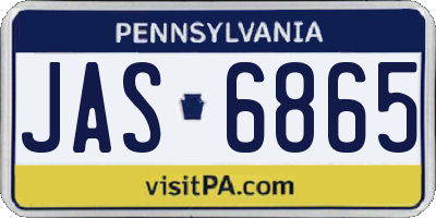 PA license plate JAS6865