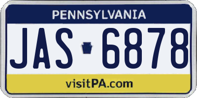PA license plate JAS6878
