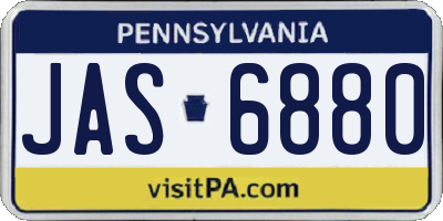 PA license plate JAS6880