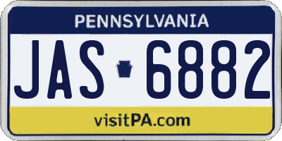 PA license plate JAS6882