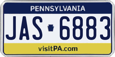 PA license plate JAS6883
