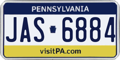 PA license plate JAS6884