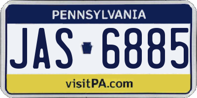 PA license plate JAS6885
