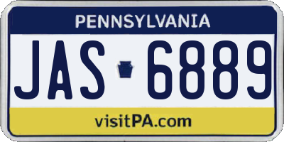 PA license plate JAS6889