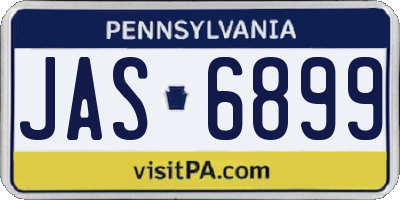 PA license plate JAS6899