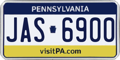 PA license plate JAS6900