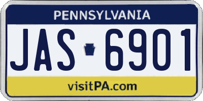 PA license plate JAS6901