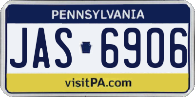 PA license plate JAS6906
