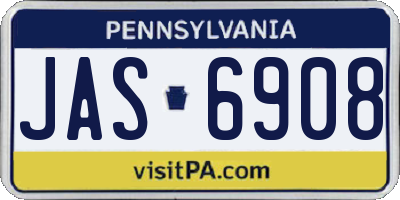 PA license plate JAS6908