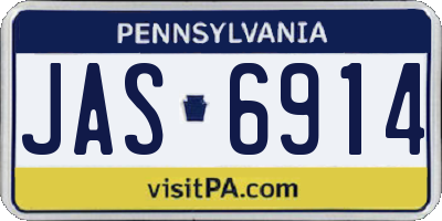 PA license plate JAS6914