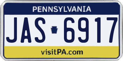 PA license plate JAS6917