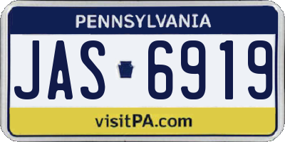 PA license plate JAS6919