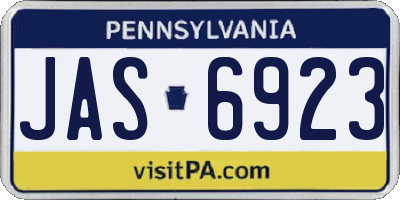 PA license plate JAS6923