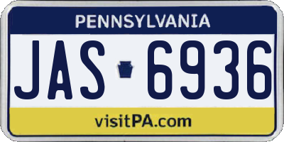 PA license plate JAS6936