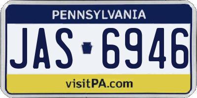 PA license plate JAS6946