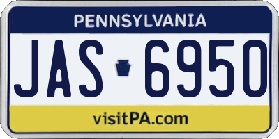 PA license plate JAS6950