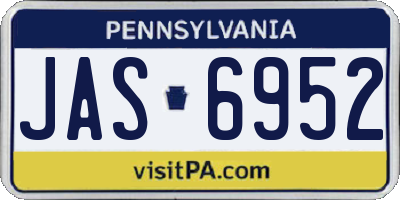 PA license plate JAS6952