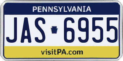 PA license plate JAS6955
