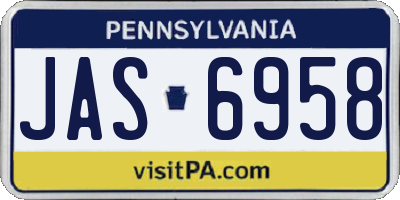 PA license plate JAS6958