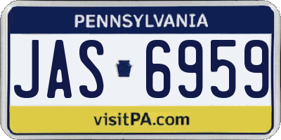 PA license plate JAS6959