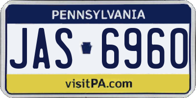 PA license plate JAS6960