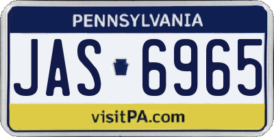 PA license plate JAS6965